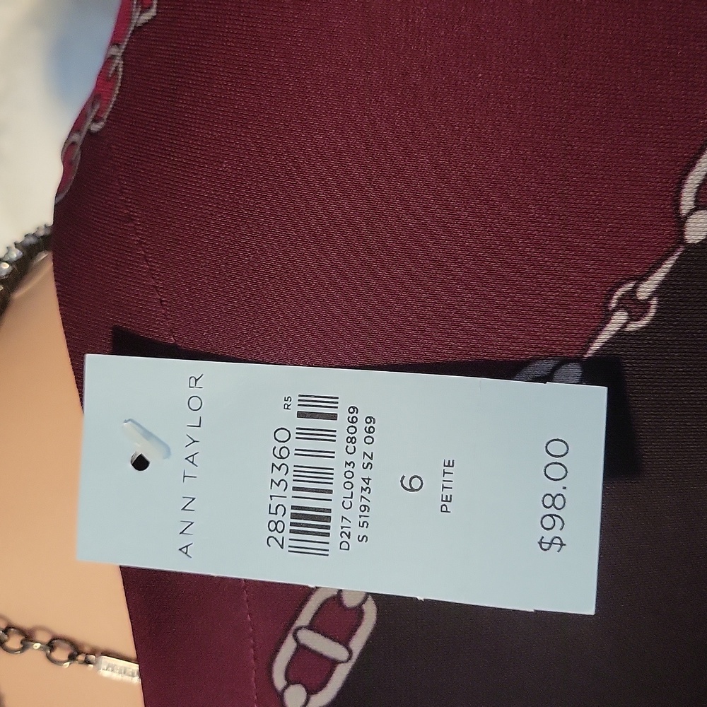Ann Taylor Burgundy Long Sleeve Wrap Dress - Picture 5 of 7